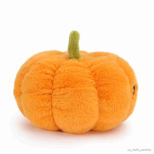 Fyllda plyschdjur 10 cm orange färg Creative Funny Pumpkin Fruit Vegetable Plush Soothing Toys Stuffed Plush Toys Soft Decoration R230810