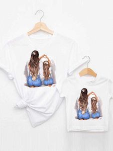 Family Matching Outfits Daughter Cute Family Matching Outfits Women Love Kid Child Summer Mom Mama Mother Tshirt Tee T-shirt Clothes Clothing