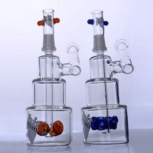 Färgglada Hitman Glass Bongs Classic Brilliance Cake Reting Pipe Oil Rigs Water Pipes With Tire Perc 14 mm Manlig fog