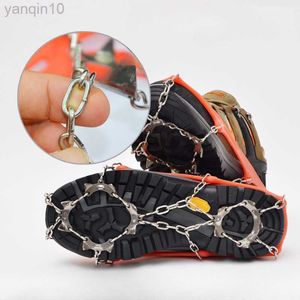 Rock Protection 13 Teeth Gripper Spikes Anti-slip Outdoor Ice Snow Shoes Cover Climbing Crampons Travelling Easy Carrying Portable Parts HKD230810