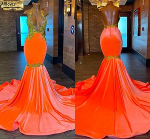 ASO EBI CORAL VELVET MERMAID PROM DRESS 섹시한 고삐 깊은 V 목 레이스 아플리케 형식 파티 가운 등이없는 슬림 및 플레어 두 번째 리셉션 약혼 드레스 CL2694