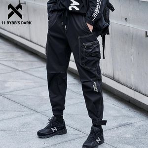 Mens Pants 11 BYBBS Dark Winter Thick Fleece Hip Hop Cargo Men Funktion Patchwork Pockets Joggers Trousers Streetwear 230809