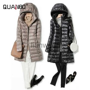 Women's Jackets 2023 women spring jacket Ultralight Thin Packable Down Long Jacket Female Hat Detachable slim fit skirt Coat Portable Outwear J230810