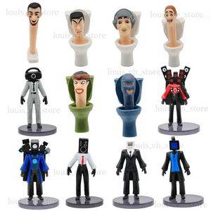 Set Skibidi Toalett Man Camera Man Figure TV Man Talare Man Model Cameraman Action Figures Dekorationer PVC Doll Toy Collectible T230810