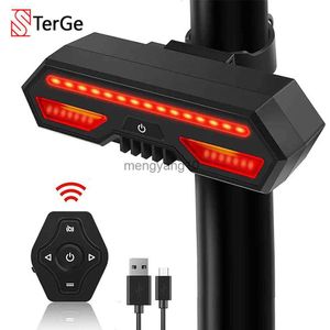 Cykelljus Smart LED -cykel Turn Signal Light Wireless Remote Control USB Raddningsbar natt ridning bakljus mtb cykel varnar bakljus hkd230810