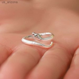 New Spirit Snake Ring Men's and Women's Tail Ring Small Snake Index Finger Ring Opening Adjustable Personality Ring L230620