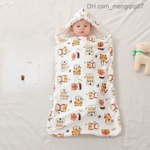 Pyjamas babyfjäder och höst ärmlös sovsäck baby bärbar filt mjuk tank topp bomull sovsäck baby pyjamas z230810