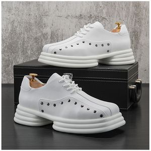 Platform Leather Men Casual Spring Lace-up Sneakers Travel Wear-resistant Shoes British Style Men's Sneaker 236 's