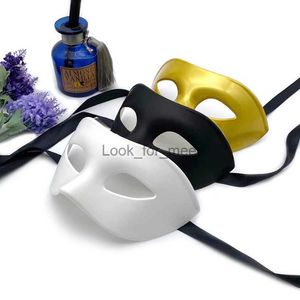 18 cm Maskerade Black Maske Erwachsene Halbgesichtsparty Halloween Herren Retro Handsome Masquerade Festival Show HKD230810