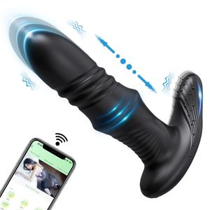 Adult Toys Male Thrusting Prostate Massager Bluetooth APP Vibrator for Men Gay Anal Plug Wireless Remote Butt Plug Sex Toy for Couples 230810