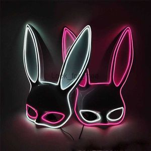 Heiße Verkäufe glühende Kaninchenmaske sexy Kaninchenohren Maske für Maskerade Party Kostümzubehör Weihnachtsfeier Karnevalsdekoration HKD230810