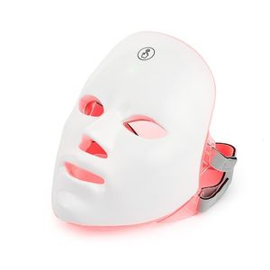 Ansiktsmassager 7 -färg LED PON -terapi laddningsbar mask för hudföryngring ansikte lyftning - Hemskönhetsenhet 230809