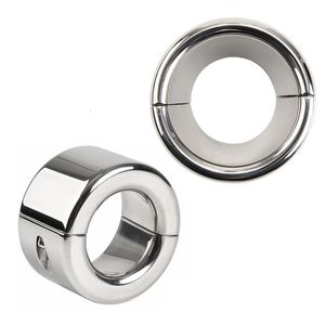 Cockrings Stainless Steel Ball Stretcher Scrotum Metal Penis Lock Cock Ring Male Delay Ejaculation Erection Cock Ring Slave Sex Toy Man 230810