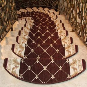 yazi Non-slip Stairs Carpet Self-adhesive European Pastoral Floral Rug Living Room Soft Stairway Stair Step Mat T200518214M