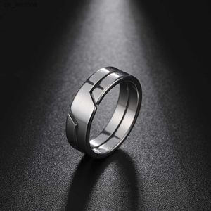 Skyrim mode enkel rostfritt stål par ring för män kvinnor casual finger ringar smycken engagemang jubileumsgåva 2022 ny l230620