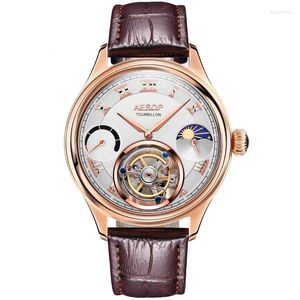 Wristwatches Tourbillon Watch Multi-function Display Moon Phase Luminous Automatic Mechanical High-end Luxury Business Men Watches