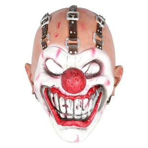 Clown Latex Face Cover Horror Red Eye Scary Headgear Halloween Cosplay Party Adult Face Masks For Party Costume Supplies HKD230810