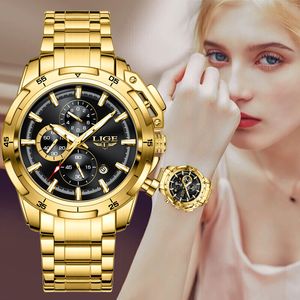 Andra klockor Lige Watch for Women Fashion Ladies Creative Steel Women's Armband Female Waterproof Clock Relogio Femininobox 230809