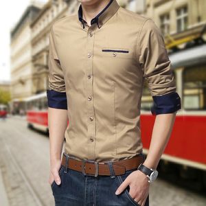 Camisas sociais masculinas Legíveis Casual Social Camisa social masculina Camisa de manga longa Business Slim Camisa de escritório masculina Algodão Camisas masculinas brancas 4XL 5XL 230809