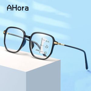 Läsglasögon ahora multifokal progressiv överdimensionerad läsglasögon unisex anti blå ljus transparent glasögon för presbyopia kvinnor män 230809