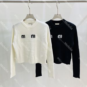 Casual Letter Jacquard Sweater Crew Neck Pullover Women Sweaters Ladies Knitted Sweaters