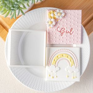 Bakformar diy flicka baby biscuit akrylformar prägla pressstämpel head bib huvudbonad fondant cookie cutter hushåll duschverktyg 230809