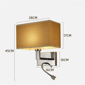 Wall Lamps American Simple Lamp Sconce Sliver Metal Modern Indoor Bedside Bathroom Mirror LED Lights Home Decor Light Fixtures