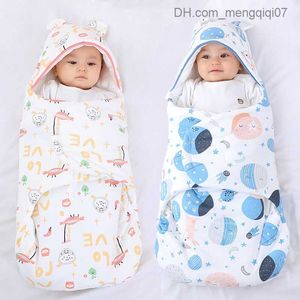 Pyjamas vinter nyfödd babyförpackning filt tecknad baby sömnväska kuvert nyfödd sömnväska tjock kokong baby 0-6 månader gammal Z230811
