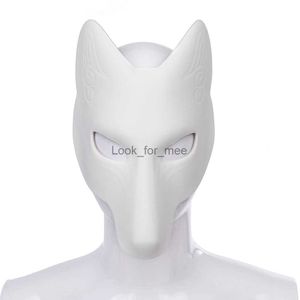 DIY LEATHER FOX MASK KABUKI KITSUNE MASS JAPANSKA ANIME ICS för Cosplay Masquerade Parties Prop Costume Accessory HKD230810