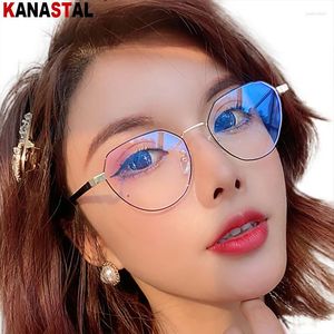 Sunglasses Women Anti Blue Light Blocking Reading Glasses Retro Literary Metal Oval Computer Eyeglasses Frame Men Prescription Eyewear