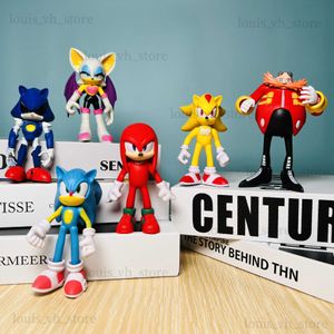 6pcs Set 11cm Cute PVC Character Toy Hedgehog Shadow Tail Figure Model Dolls ldren Animal Toy Birthday Gift T230810
