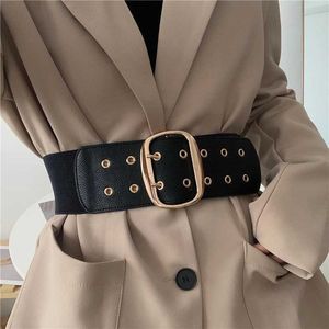 Cintos Nova Personalidade Pin Pin Buckle Belts For Women Dress Party Decorate Estream a cintura larga selo de design vintage casaco quente cintura