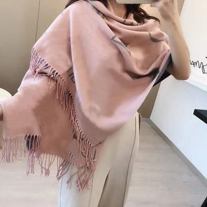 2023 New v Scarf Cashmere 두꺼운 숄 여성 긴 겨울 Wram Pashmina 랩으로 술과 랩