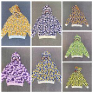 A Bathing Ape Spring and Autumn New Camo Shark Hooded Sweater Couple Loose Zipper Coat Bathing Ape Hooded