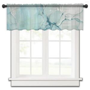 Curtain Marble Green Tulle Kitchen Small Window Valance Sheer Short Bedroom Living Room Home Decor Voile Drapes