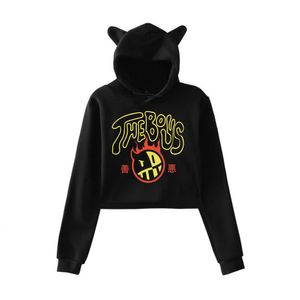 Felpe con cappuccio da donna JoshDub The Boys Good vs Evil Merch Streetwear Pullover Felpa con cappuccio per ragazze Cat Ear Crop 230810