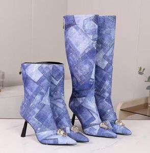 Designer Martin Desert Boots wysokie obcasowe kostki buty kobiety skórzane buty Vintage Druku