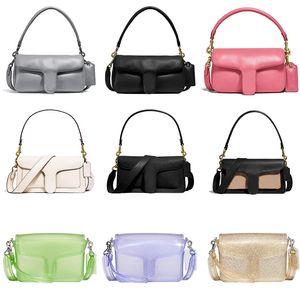 Designer tabby kudde 26 gelé 23 axelväska transparent kvinnor lyxhandväska läder crossbody kvinnor handväskor mode vita svartrosa messenger väskor