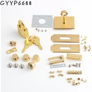 Bag Parts Accessories 1-5Sets Gold Silver Stainless Steel Rectangle Eyelets Hanger Clasp Locks For Women DIY Handbags Shoulder Purse Bags Accessories 230810