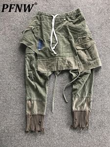 Men's Pants PFNW Original Niche Design Solid Japanese Retro Skirt Pencil Casual Workwear Cargo Fashion Overalls 12A4440 230810