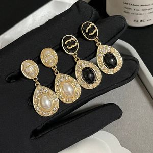 2Colors Designer örhängen Ear Stud Designers Gold Plated Brand Letters Fashion Women Crystal Rhinestone Earring Wedding Party Jewerlry ER0411-ER0412