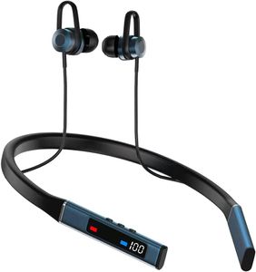 Neckmonterade hörlurar Trådlösa sport Bluetooth Earuds Bass boost in-ear bullerisolering, magnetiska halsband öronkrokar Bluetooth-hörlurar med mikrofon