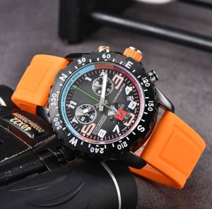 Nya handledsklockor för män 2024 Nya herrklockor BR -funktioner Dial Work Quartz Watch High Quality Luxury Brand Chronograph Clock Watch Rubber Band Fashion