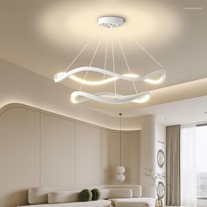 Lampy wiszące pierścienie nowoczesne światła LED do salonu jadalnia kuchnia sypialnia wystrój domu wisząca lampa luminaire supsendu