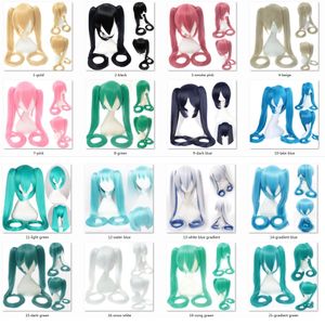 Cosplay Wigs 120см Miku Cosplay Wig Black Rock Shooter Senbon Zakura Wigs Long Teatpaint Synthetic Hair Clip Clip Horshets Wigs 230810