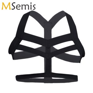 Erwachsene Spielzeug sexy Neckholder Brustgurt Männer Dessous Schulter elastisches Gurt hohl aus Zentai Neckriemen Clubwear 230811