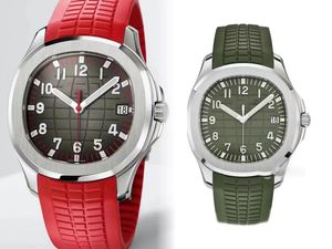 リストウォッチAquaNaut Men's Watch Precision Steel with Original Buckle 2813ムーブメント安定赤い緑の輪バンドカスタマイズされた人間工学的時計チェーン