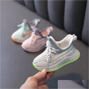 Första vandrare 2023 AOGT Spring Baby Shoes Spädbarn Småbarn mjuk bekväm stickning andas 0-3 år barn sneakers droppleverans ki dhpji