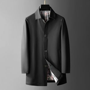 Men's Jackets Spring Autumn Men Coat Single Breasted Decorative Jacket Polyester Fashion Male Overcoat Office Business Clothing 230810