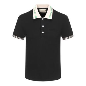 2023 MENS POLOS Designer maglietta High Street Burrerys Burrerys Mens Polo Neck Short Short Plaid T-shirt di cotone di alta qualità Classico Casua